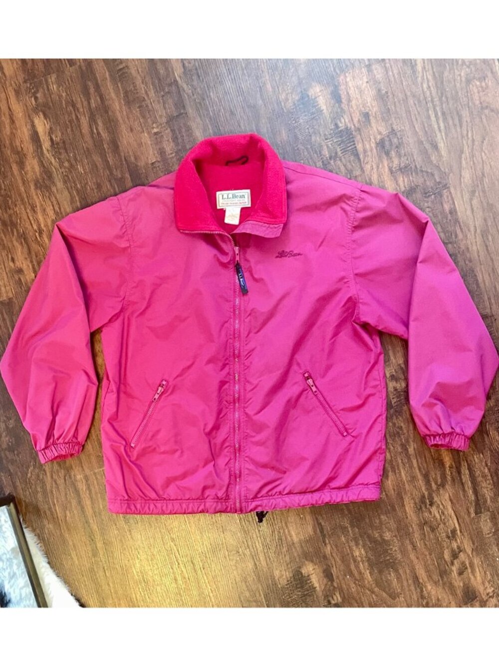 Vintage L.L. Bean Pink Nylon + Fleece Lined Jacket